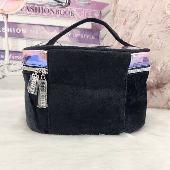 {Juicy Couture} Black Rhinestones Cosmetic Bag Train Case - Picture 2 of 6